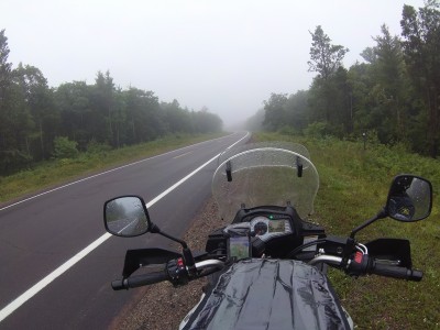 Back on the road, and foggy again